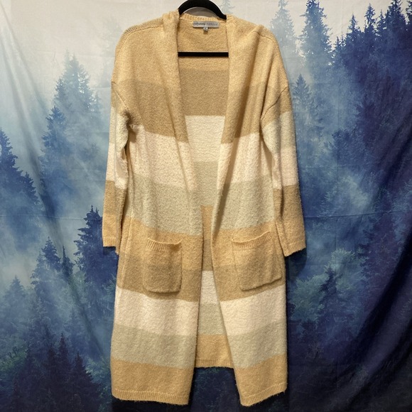 ALMOST FAMOUS Multi-Colorblock Open Cardigan w/ Pockets Sz:Large - Picture 1 of 5